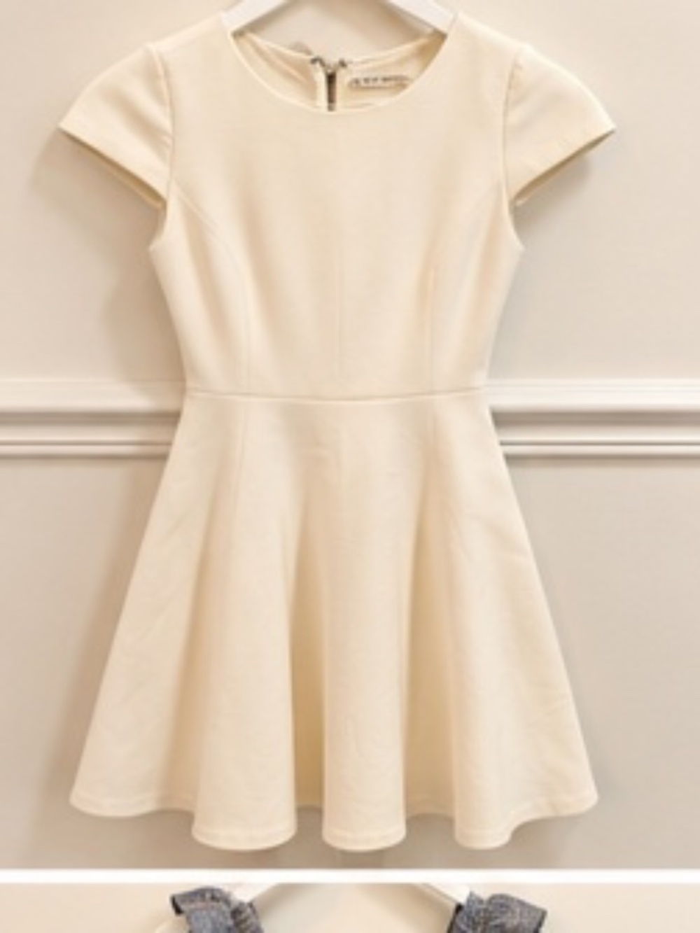 Alice and Olivia Ivory Fit & Flare Mini Dress – Size XS